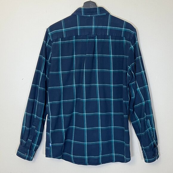 Fjallraven Ovik Comfort Flannel Button Up Shirt - Men's Size S - Blue Green - Picture 6 of 12